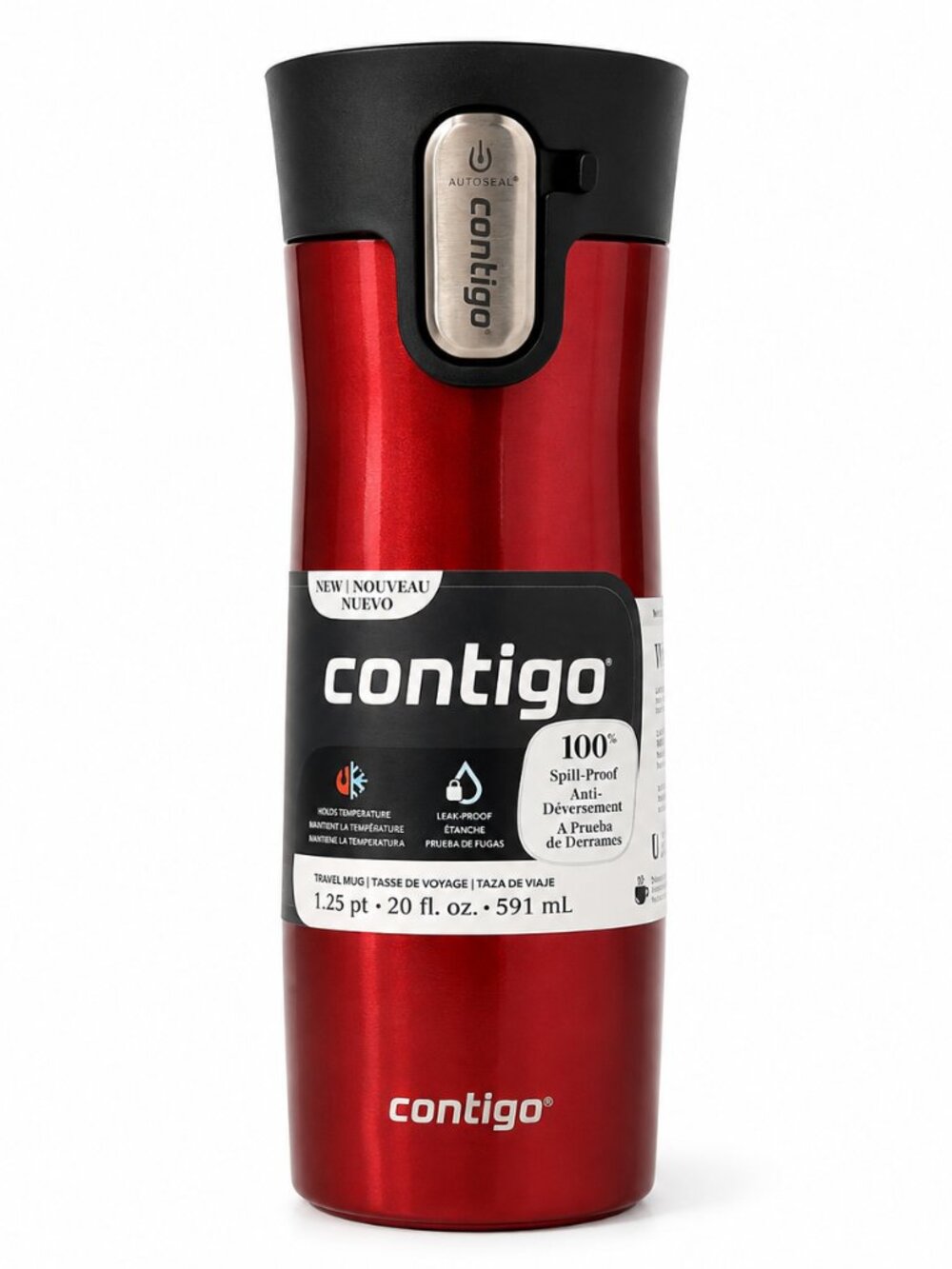 Contigo Travel Mug West Loop 3.0 Stainless Steel Insulated Leak Proof 20 FL OZ